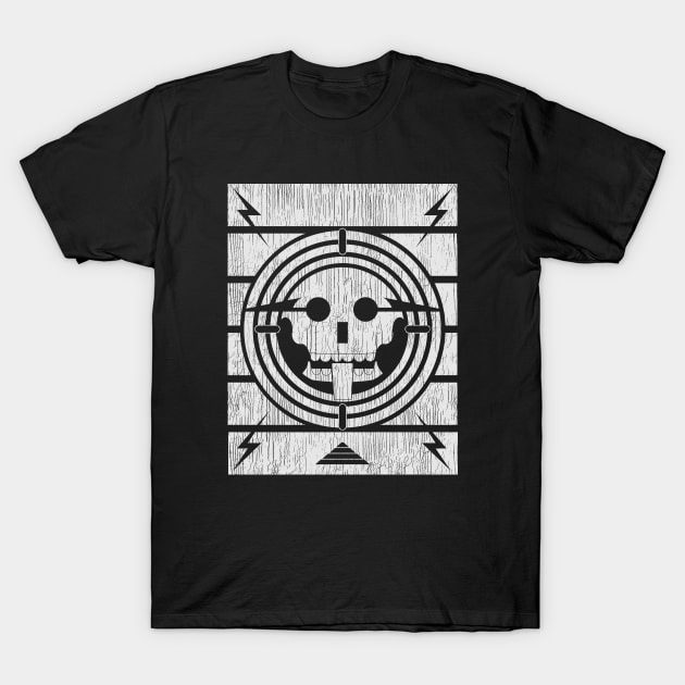 Face of Death Radio-White Distressed T-Shirt by SunGraphicsLab